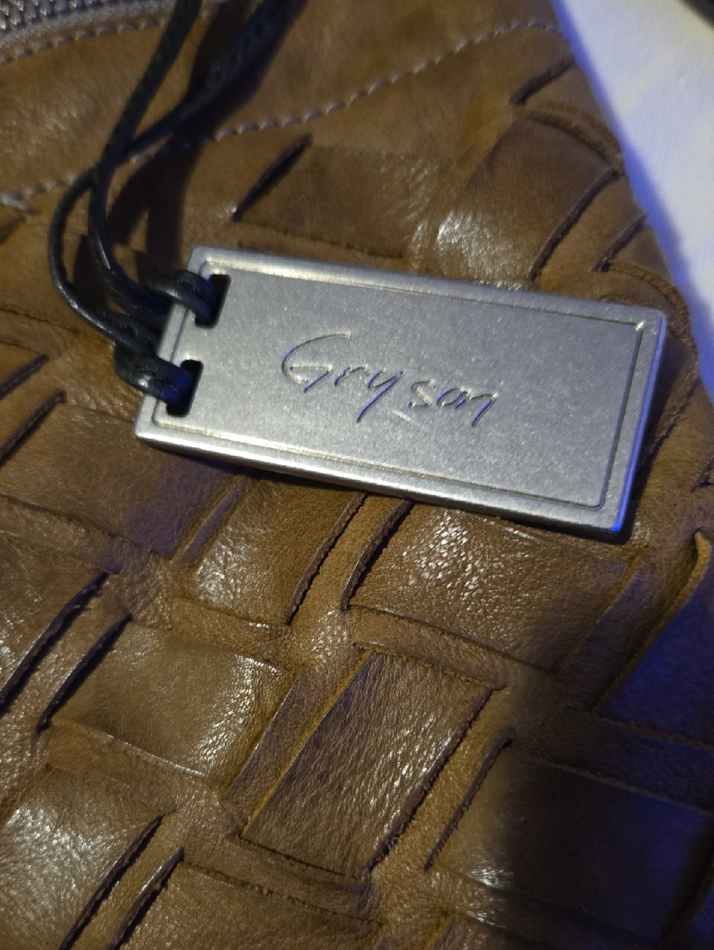 Gryson Woven Leather Tote Bag in Brown - Picture 2 of 4